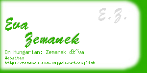 eva zemanek business card